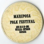Button from the first Mariposa Folk Festival in 1961