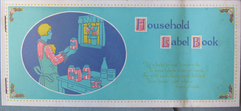 Novelty gift of kitchen labels for housewives from Mrs. Gutgesell's Christmas novelty gift book.