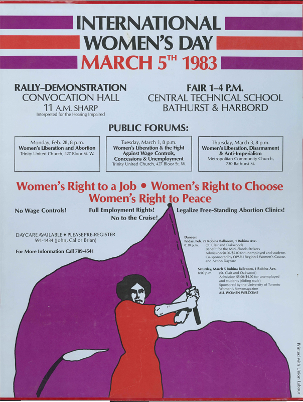 Poster for International Women's Day for March 5, 1983.