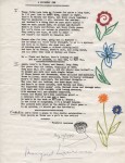 A Friendly Ode by Margaret Laurence poem for Morley and Clara's anniversary 19 May 1982.